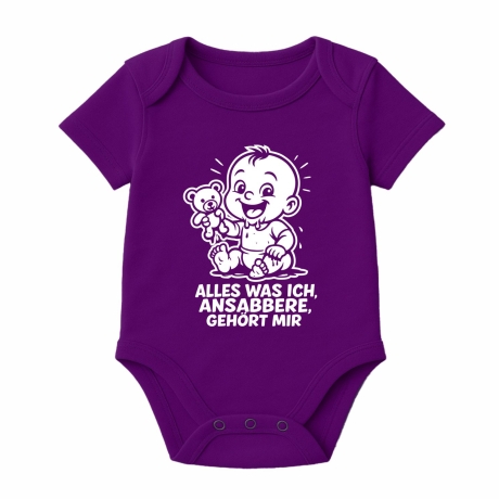 Baby Body kurzarm mit ALLES WAS ICH ANSABBERE GEHÖRT MIR