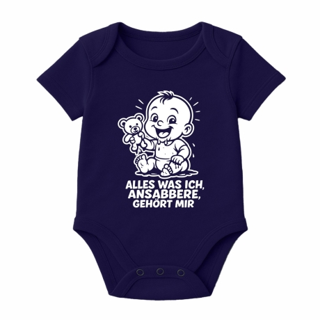 Baby Body kurzarm mit ALLES WAS ICH ANSABBERE GEHÖRT MIR