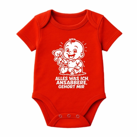 Baby Body kurzarm mit ALLES WAS ICH ANSABBERE GEHÖRT MIR