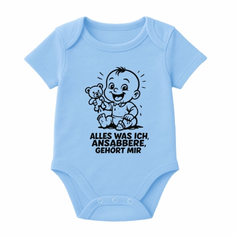 Baby Body kurzarm mit ALLES WAS ICH ANSABBERE GEHÖRT MIR