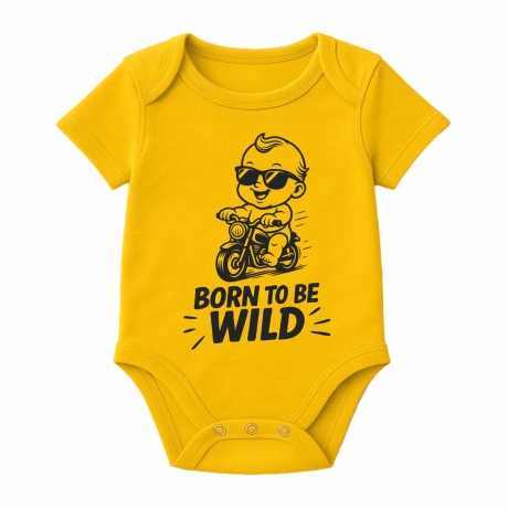 Baby Body kurzarm mit BORN TO BE WILD