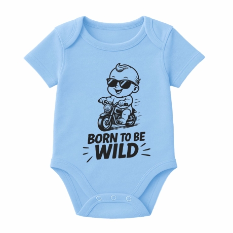 Baby Body kurzarm mit BORN TO BE WILD