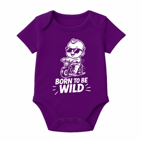 Baby Body kurzarm mit BORN TO BE WILD