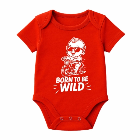 Baby Body kurzarm mit BORN TO BE WILD