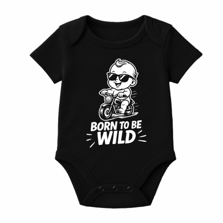 Baby Body kurzarm mit BORN TO BE WILD