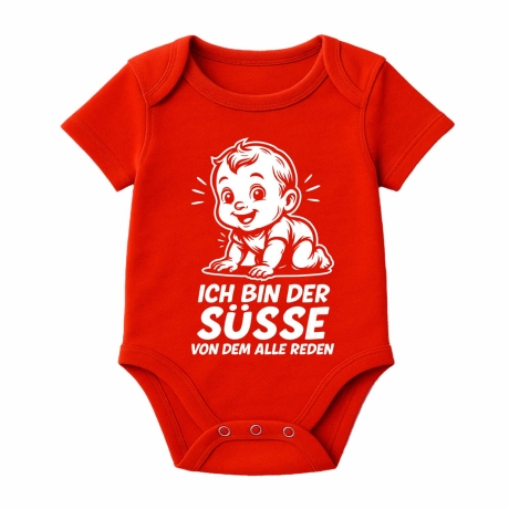 Baby Body kurzarm mit ICH BIN DER SÜßE VON DEM ALLE REDEN