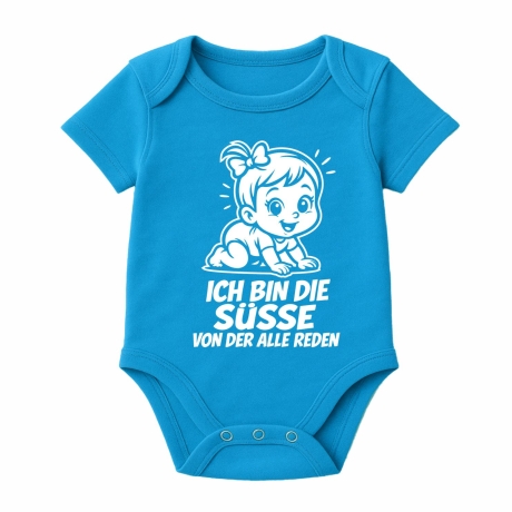 Baby Body kurzarm mit ICH BIN DIE SÜßE VON DER ALLE REDEN