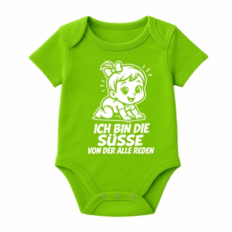 Baby Body kurzarm mit ICH BIN DIE SÜßE VON DER ALLE REDEN