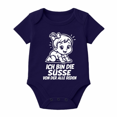 Baby Body kurzarm mit ICH BIN DIE SÜßE VON DER ALLE REDEN