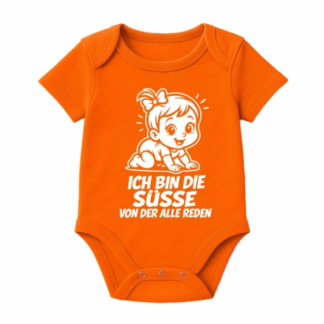 Baby Body kurzarm mit ICH BIN DIE SÜßE VON DER ALLE REDEN