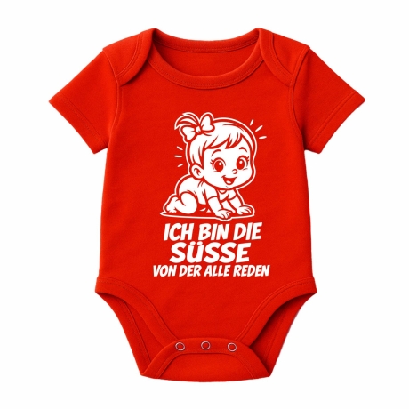 Baby Body kurzarm mit ICH BIN DIE SÜßE VON DER ALLE REDEN