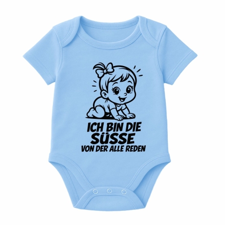 Baby Body kurzarm mit ICH BIN DIE SÜßE VON DER ALLE REDEN
