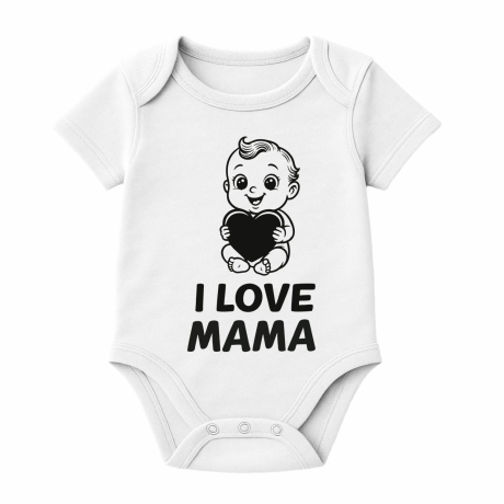Baby Body kurzarm mit I LOVE MAMA