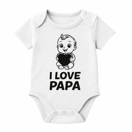 Baby Body kurzarm mit I LOVE PAPA