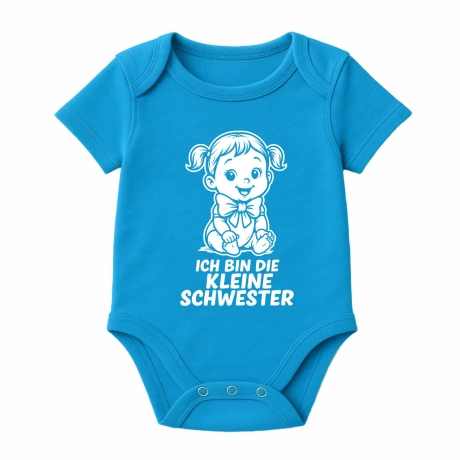 Baby Body kurzarm bedruckt mit ICH BIN DIE KLEINE SCHWESTER