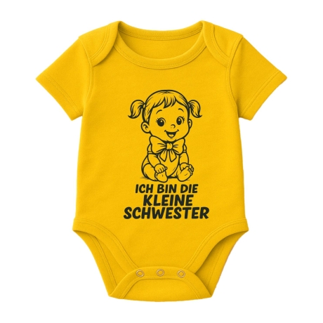 Baby Body kurzarm bedruckt mit ICH BIN DIE KLEINE SCHWESTER