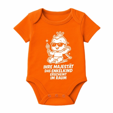 Babybody kurzarm mit IHRE MAJESTÄT DAS ENKELKIND ERSCHEINT IM RAU