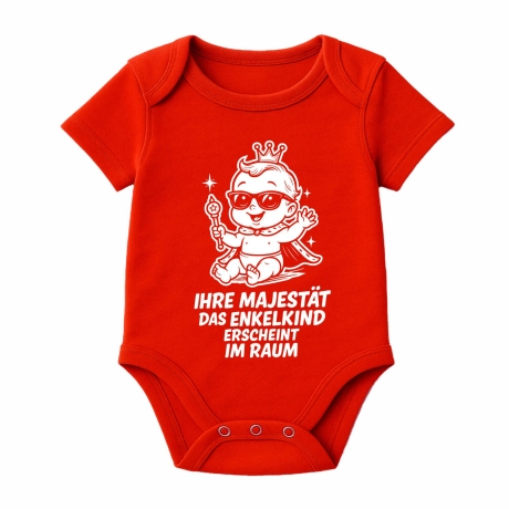 Babybody kurzarm mit IHRE MAJESTÄT DAS ENKELKIND ERSCHEINT IM RAU