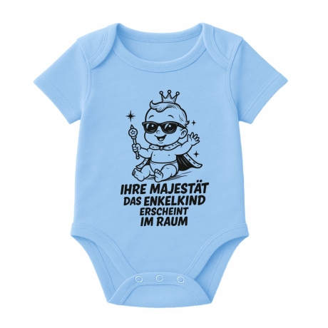 Babybody kurzarm mit IHRE MAJESTÄT DAS ENKELKIND ERSCHEINT IM RAU