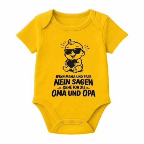 Baby Body kurzarm WENN MAMA+PAPA NEIN SAGEN GEHE ICH ZU OMA + OPA