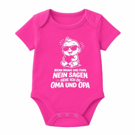 Baby Body kurzarm WENN MAMA+PAPA NEIN SAGEN GEHE ICH ZU OMA + OPA