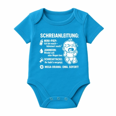 Baby Body kurzarm mit SCHREIANLEITUNG