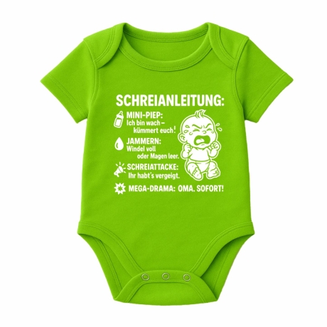 Baby Body kurzarm mit SCHREIANLEITUNG