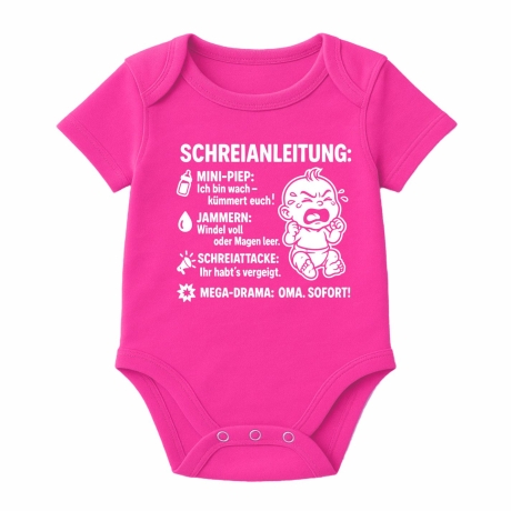 Baby Body kurzarm mit SCHREIANLEITUNG