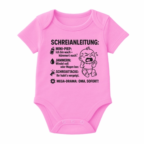 Baby Body kurzarm mit SCHREIANLEITUNG