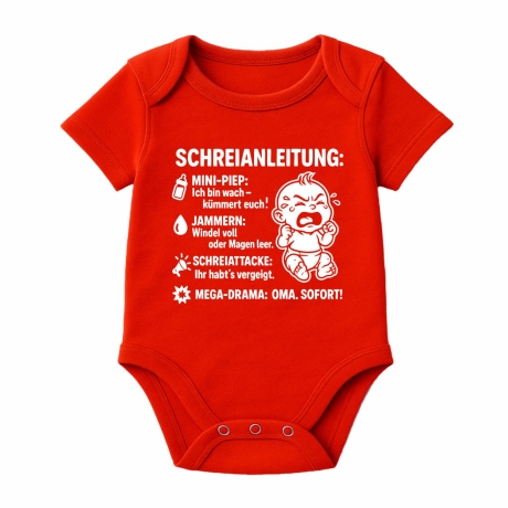 Baby Body kurzarm mit SCHREIANLEITUNG