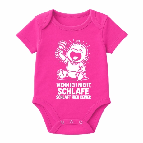 Baby Body kurzarm mit WENN ICH NICHTT SCHLAFE SCHLÄFT HIER KEINER