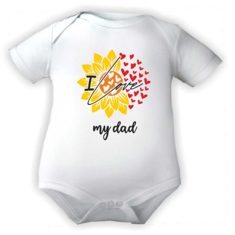 Baby Body kurzarm mit LOVE DAD BLUME