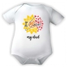 Baby Body kurzarm mit LOVE DAD BLUME