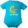 Baby Body kurzarm mit LOVE MUMMY BLUME