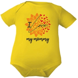 Baby Body kurzarm mit LOVE MUMMY BLUME