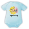 Baby Body kurzarm mit LOVE MUMMY BLUME