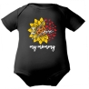 Baby Body kurzarm mit LOVE MUMMY BLUME