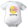 Baby Body kurzarm mit LOVE MUMMY BLUME