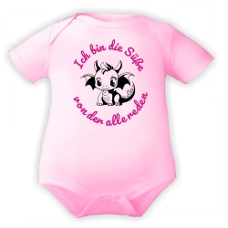 Baby Body kurzarm mit ICH BIN DIE SÜßE VON DER ALLE REDEN