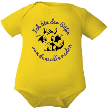 Baby Body kurzarm mit ICH BIN DER SÜßE VON DEM ALLE REDEN