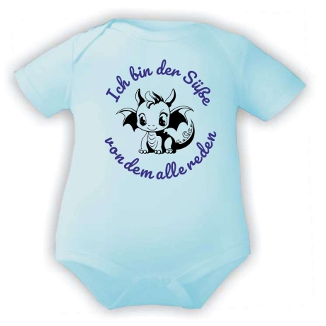Baby Body kurzarm mit ICH BIN DER SÜßE VON DEM ALLE REDEN