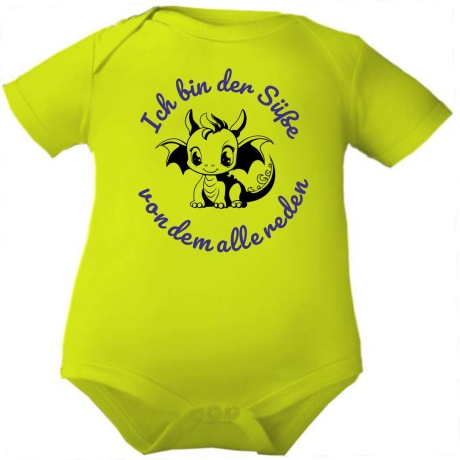 Baby Body kurzarm mit ICH BIN DER SÜßE VON DEM ALLE REDEN