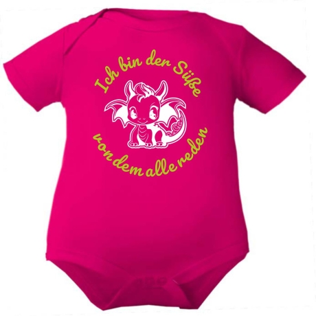 Baby Body kurzarm mit ICH BIN DER SÜßE VON DEM ALLE REDEN