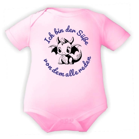 Baby Body kurzarm mit ICH BIN DER SÜßE VON DEM ALLE REDEN