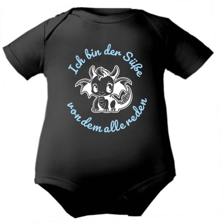 Baby Body kurzarm mit ICH BIN DER SÜßE VON DEM ALLE REDEN