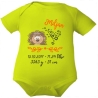 Baby Body kurz SWEET IGEL personalisiert mit Geburtsdaten/Name