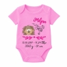 Baby Body kurz SWEET IGEL personalisiert mit Geburtsdaten/Name