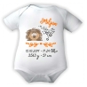 Baby Body kurz SWEET IGEL personalisiert mit Geburtsdaten/Name