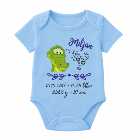 Baby Body SWEET KROKODIL personalisiert mit Geburtsdaten/Name