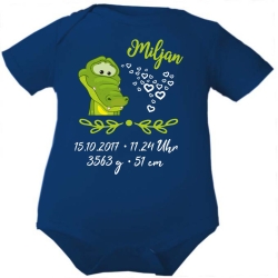 Baby Body SWEET KROKODIL personalisiert mit Geburtsdaten/Name